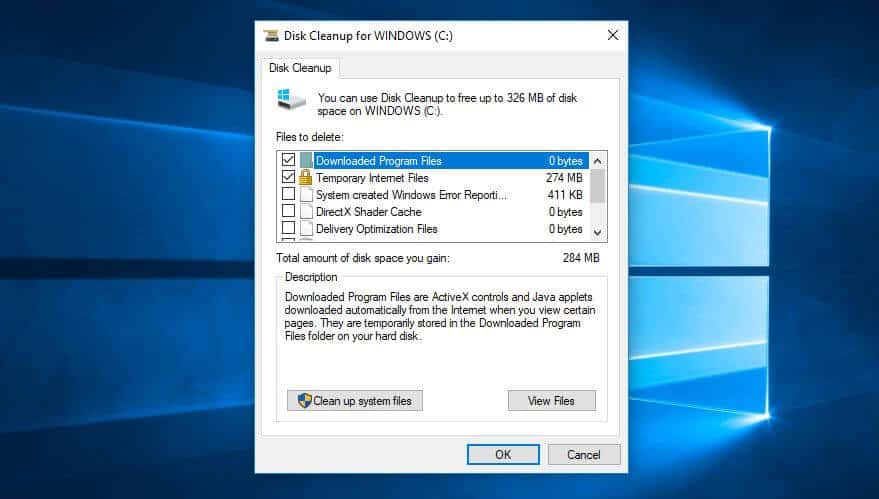 ابزار Disk Cleanup را اجرا کنید