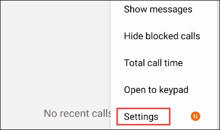 گزینه «Settings» را انتخاب کنید