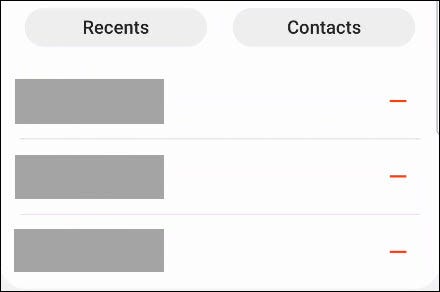 با انتخاب «Recents» یا «Contacts» بلافاصله شماره‌ها وارد لیست مسدود شده‌ها می‌شوند