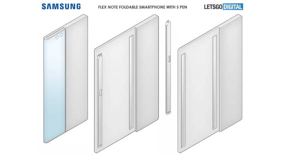 پتنت Galaxy Flex Note ایده مبتکرانه‌ای برای جای S Pen دارد-2