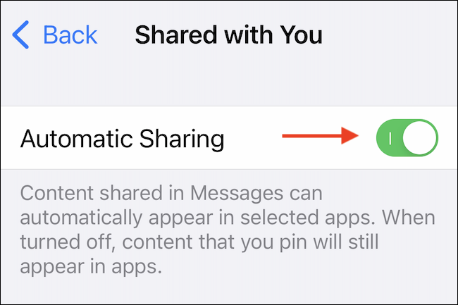 گزینه Automatic Sharing را غیرفعال کنی