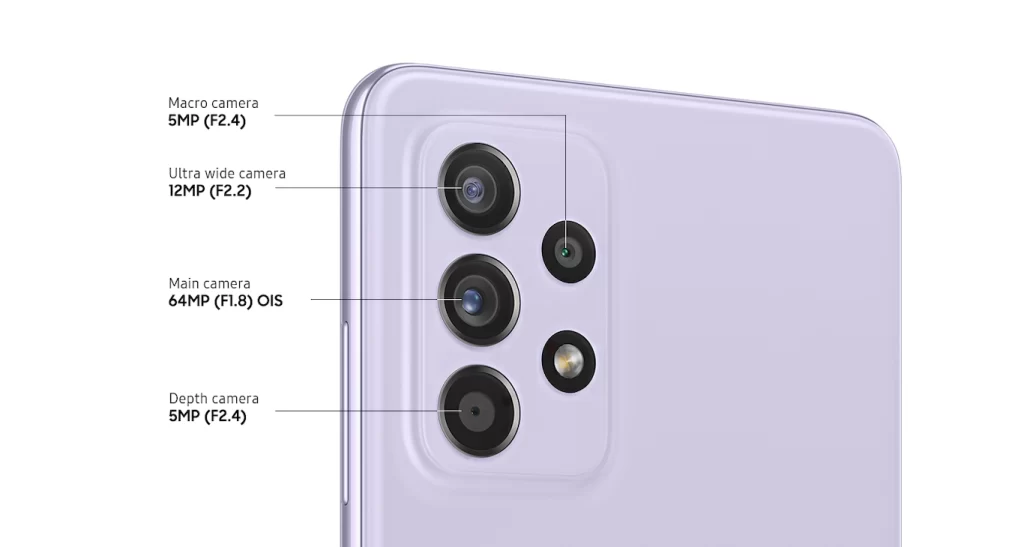دوربین گوشی سامسونگ گلکسی A52 s