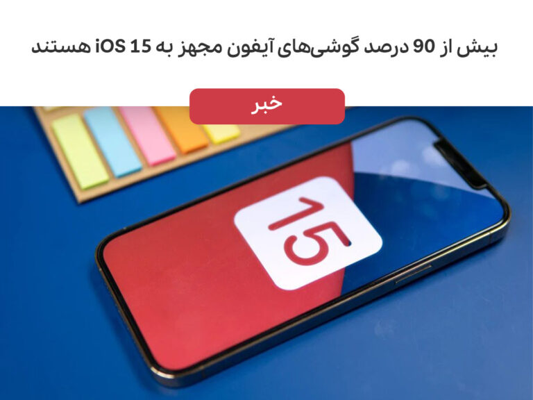 بیش از ۹۰ درصد گوشی‌های آیفون مجهز به iOS 15 هستند