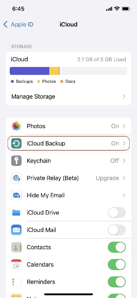 بکاپ گرفتن از آیفون با iCloud